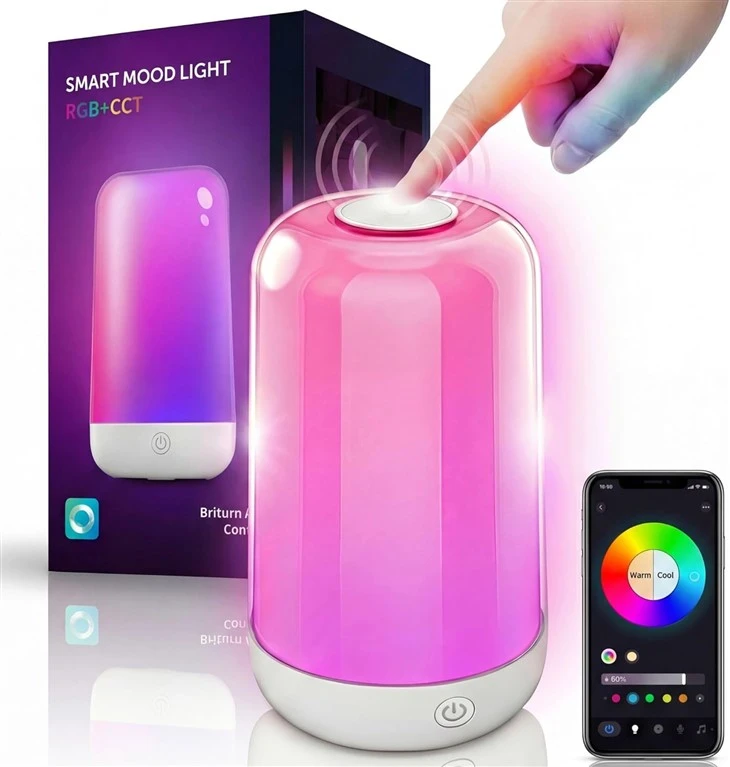 Smart Touch Bedside Rooj Teeb LED Hmo Ntuj Teeb